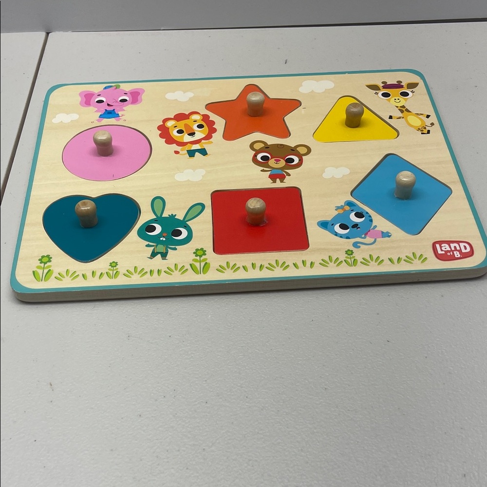 Wooden Animal Shape Puzzle - Red, Blue, Yellow